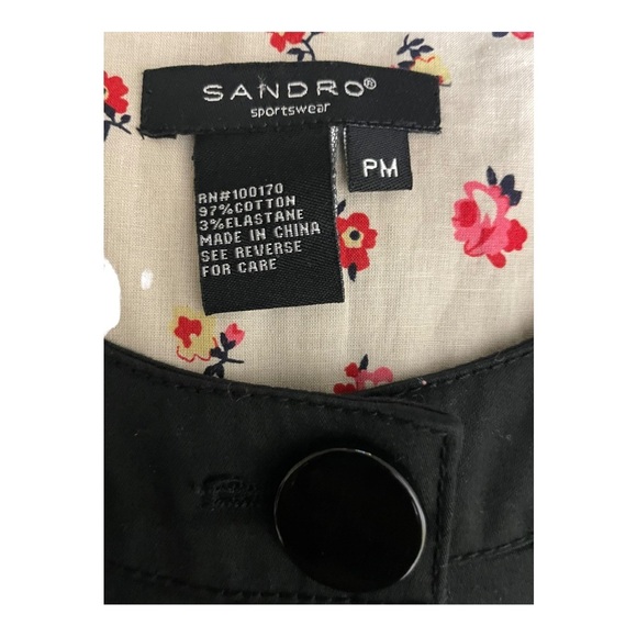 Sandro womens round neckline button down bell style sleeve shirt jacket medium P - Picture 10 of 10